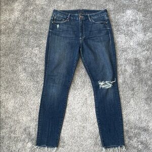 EC MOTHER High Waisted Looker Ankle Fray Jeans - Cat Attack Wash - Size 30